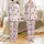 Cat Lovers' Pastel Pink Whimsical Hand-Drawn Black Meow Cat Outline Heart Pattern Satin Pajamas Set - 1