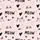 Cat Lovers' Pastel Pink Whimsical Hand-Drawn Black Meow Cat Outline Heart Pattern Satin Pajamas Set - 4