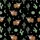 Whimsical Nature Lovers' Black Highland Cow Sage Cactus Moon Star Flat Vector Pattern Satin Pajamas Set - 4