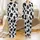 Modern Minimalist Unisex Black White Stylized Cowhide Abstract Organic Print Satin Pajamas Set - 1