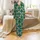 Nature Lovers' Rustic Highland Cow Tartan Plaid Forest Green Teal Mint Pattern Satin Pajamas Set - 2