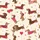 Dachshund Lovers' Whimsical Cartoon Dachshunds Cream Red Fuchsia Pink Hearts Paws Pattern Satin Pajamas Set - 4