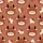 Animal Lovers' Whimsical Illustrative Reddish-Brown Creamy Beige Bull Cow Spot Pattern Satin Pajamas Set - 4