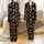 Women's Adorable Fluffy Baby Highland Cow Leopard Print Bow Repeating Pattern Black Brown Tan Satin Pajamas Set - 1