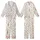 Family's Creamy Off-White Vintage Nutcracker Christmas Muted Teal Dusty Rose Holly Pine Pattern Satin Pajamas Set Kid Satin Pajamas Set - 3