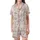 Family Christmas Vintage Toile Winter Wonderland Rustic Maroon Line Art Satin Short-Sleeve Pajamas Set - 2