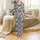 Cute Animal Lovers' Black White Cow Spot Pattern Smiling Pink Cow Face Milk Udders Design Satin Pajamas Set - 2