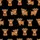 Cute Highland Cow Pattern: Baby Calves & Leopard Bows on Black - Graphic Art Design Satin Pajamas Set - 4