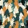Cat Lovers' Playful Expressive Cats Dark Teal Orange Cream Flat Graphic Seamless Repeat Satin Pajamas Set - 4