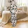 Chicken Lovers' Whimsical Multi-Colored Flat Graphic Chicken Rooster Seamless Pattern Heather Grey Satin Pajamas Set - 3