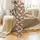 Whimsy Lovers' Rich Milk Chocolate Brown Cream Beige Cartoon Reindeer Snow Flurry Pattern Satin Pajamas Set - 2