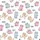 Cat Lovers' Seamless Playful Kawaii Pastel Pink, Peach & Blue-Grey Cartoon Cat Pattern with Meow Bubbles Satin Pajamas Set - 4