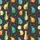 Mid-Century Modern Cat Lovers' Retro Flat Art Geometric Feline & Star Pattern in Teal, Yellow, Orange Satin Pajamas Set - 4
