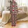 Cozy Style Enthusiast's Dense Black Light Beige Buffalo Plaid with Layered Medium Red Hearts Satin Pajamas Set - 3