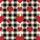 Cozy Style Enthusiast's Dense Black Light Beige Buffalo Plaid with Layered Medium Red Hearts Satin Pajamas Set - 4