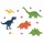 Cheerful Bold Graphic Dinosaur Pattern Blue Green Orange Red Yellow Bedding Set - 5