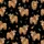 Whimsical Animal Lovers' Fluffy Brown Highland Cow Leopard Bow Black All-Over Woodland Pattern Satin Pajamas Set - 4