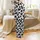 Modern Style Aficionados' Bold Jet Black & White Organic Cowhide Spot Pattern Satin Pajamas Set - 3