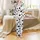 Cow Lovers' Playful Cartoon Cow Black Spot Milk Splashes Pattern White Pink Satin Pajamas Set - 2