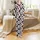 Whimsical Farm Animal Lovers' Playful Black White Cow Print Pink-Cheeked Crowned Cartoon Cows Satin Pajamas Set - 2
