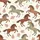 Women's Vintage Illustrative Wild Horses Galloping Pastel Roses Botanical Pattern Satin Pajamas Set - 4
