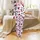 Whimsical Style Seekers' Abstract Cow Print Seamless White Black Bubblegum Pink Blobs Satin Pajamas Set - 2