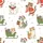 Cat Lovers' Whimsical Vintage Christmas Kittens All-Over Pattern with Festive Holly, Santa Hats & Golden Stars Satin Pajamas Set - 4