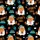 Cat Owners' Grumpy Orange Cat Cartoon Pattern with Teal Accents, Coffee Mugs, Vacuums, & 'LITTER'S FULL' Text Satin Pajamas Set - 4