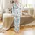 Cat Lovers' Whimsical Cartoon Cats Seamless Pattern: Royal Blue, Grey, Peach, Teal on White Background Satin Pajamas Set - 2