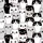 Cat Lovers' Whimsical Black White Grey Pink Cartoon Cat Faces Pattern Satin Pajamas Set - 4