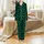 Nature Lovers' Seamless Emerald Green Black Buffalo Plaid Pine Tree Deer Bear Silhouette Pattern Satin Pajamas Set - 2