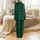 Nature Lovers' Seamless Emerald Green Black Buffalo Plaid Pine Tree Deer Bear Silhouette Pattern Satin Pajamas Set - 3