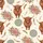 Boho Style Fans' Watercolor Shaggy Highland Cow Wildflower Mandala Seamless Pattern in Terracotta, Sage, Teal Satin Pajamas Set - 4