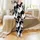 Cat Lovers' High-Contrast Black & White Intertwined Feline Yin-Yang Pattern with Amber Eyes Satin Pajamas Set - 2