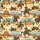 Western Enthusiasts' Vintage Comic Book Western Scenes Seamless Pattern Creamy Yellow Sky Blue Orange Accents Satin Pajamas Set - 4