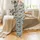 Western Enthusiasts' Pale Blue Vintage Americana Desert Frontier Cowboy Cowgirl Pioneer Red Flower Pattern Satin Pajamas Set - 2
