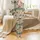 Western Enthusiasts' Muted Teal Sandy Beige Vintage Illustrative Western Desert Cowboy Cowgirl All-Over Pattern Satin Pajamas Set - 2