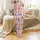 Women's Whimsical Western Soft Pink Cowboy Boots Leopard Stripes Stars Pattern Satin Pajamas Set - 2