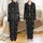 Women's Funny Coffee Slogan Lounge Wear, Short Sleeve Round Neck, Black White Coffee Bean & Cup Pattern Satin Pajamas Set - 1