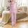 Women's 2-Piece Floral Pajama Set - Pink Green Vintage Rose Buds Patchwork, All-Season Home Comfort Satin Pajamas Set - 2