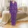 Western Lovers' Royal Purple Desert Scatter Pattern with Fuchsia Boots, Pink Hats, Lavender Cacti, Orange Lightning Satin Pajamas Set - 2