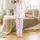 Western Style Lovers' Blush Rose Fuchsia Whimsical Seamless Cowboy Boots Cacti Pattern Satin Pajamas Set - 2