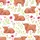 Animal Lovers' Whimsical Watercolor Reddish-Brown Highland Cow Fuchsia Pink Yellow Wildflower Pattern Satin Pajamas Set - 4