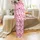 Women's Playful Pastel Pink Western Cowgirl Pattern with Fuchsia Hats, Boots, Lariats Satin Pajamas Set - 3