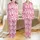 Women's Playful Pastel Pink Western Cowgirl Pattern with Fuchsia Hats, Boots, Lariats Satin Pajamas Set - 1