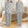 Women's Minimalist Black Line Art Cowgirl Hat Braided Hair Floral Pattern Light Grey Satin Pajamas Set - 1