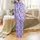 Women's Whimsical Lavender Fuchsia Cowgirl Boots Disco Ball "Howdy" Seamless Pattern Satin Pajamas Set - 3