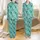 Cowgirl Spirit Whimsical Western Aqua Teal Orange Seamless Doodle Pattern Cowboy Boots Saguaro Cactus Stars Satin Pajamas Set - 1