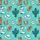 Cowgirl Spirit Whimsical Western Aqua Teal Orange Seamless Doodle Pattern Cowboy Boots Saguaro Cactus Stars Satin Pajamas Set - 4