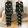 Whimsical Spirit Enthusiasts Cartoonish Pale Green Ghost Bat Moon Star Pattern on Black Satin Pajamas Set - _rp66rtzid